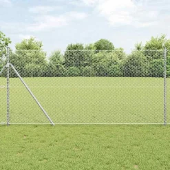 vidaXL Hegnspæl Sølv 100 x 1,2 m (25 mm mesh) Stål