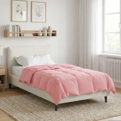 vidaXL Helårs dyne Quilting Lyserød 135 x 200 cm Mikrofiber