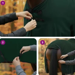 vidaXL Hestetæppe Mørkegrøn Polyester