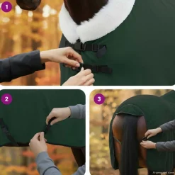 vidaXL Hestetæppe Mørkegrøn 75 cm Polar fleece