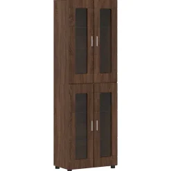 vidaXL Highboard FLORIN Brun eg 60 x 35 x 182 cm Konstrueret træ