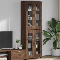 vidaXL Highboard FLORIN Brun eg 60 x 35 x 182 cm Konstrueret træ