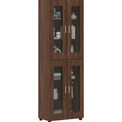 vidaXL Highboard FLORIN Brun eg 60 x 35 x 182 cm Konstrueret træ