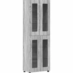 vidaXL Highboard FLORIN Grå Sonoma 60 x 35 x 182 cm Konstrueret træ