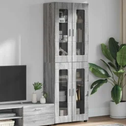 vidaXL Highboard FLORIN Grå Sonoma 60 x 35 x 182 cm Konstrueret træ