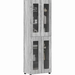 vidaXL Highboard FLORIN Grå Sonoma 60 x 35 x 182 cm Konstrueret træ
