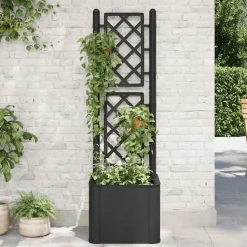 vidaXL højbed med espalier og automatisk vandingssystem antracitgrå