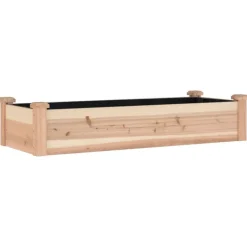 vidaXL højbed med foring 120x45x25 cm massivt fyrretræ