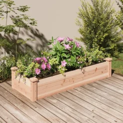 vidaXL højbed med foring 120x45x25 cm massivt fyrretræ