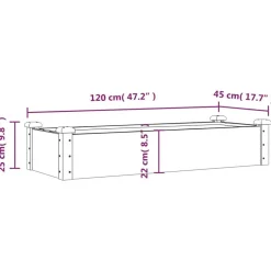 vidaXL højbed med foring 120x45x25 cm massivt fyrretræ