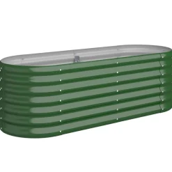 vidaXL højbed 114x40x36 cm galvaniseret stål grøn