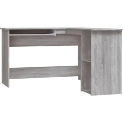 vidaXL hjørneskrivebord 120x140x75 cm konstrueret træ grå sonoma-eg