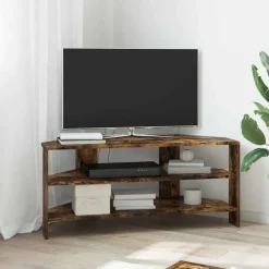 vidaXL HjørneTVskab Røget eg 102x40,5x45cm Konstrueret træ