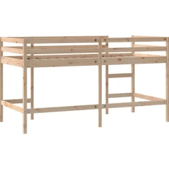 vidaXL højseng med stige 80x200 cm massivt fyrretræ