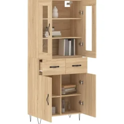vidaXL højskab 69,5x34x180 cm konstrueret træ sonoma-eg