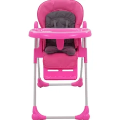 vidaXL højstol pink og grå