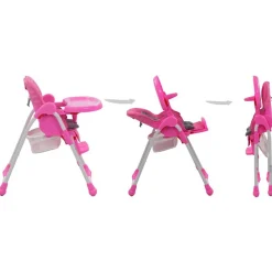 vidaXL højstol pink og grå