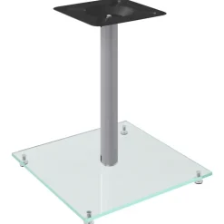 vidaXL højtalerstativer 2 stk. 1 søjle hærdet glas sølvfarvet