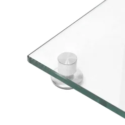 vidaXL højtalerstativer 2 stk. 4 søjler hærdet glas sølvfarvet