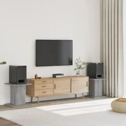 vidaXL højtalerstativer 2stk. 30x30x40cm konstrueret træ grå sonoma-eg