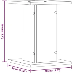 vidaXL højtalerstativer 2stk. 30x30x40cm konstrueret træ grå sonoma-eg