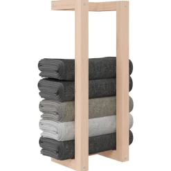 vidaXL håndklædeholder 23x18x60 cm massivt fyrretræ