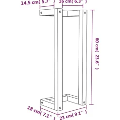 vidaXL håndklædeholder 23x18x60 cm massivt fyrretræ
