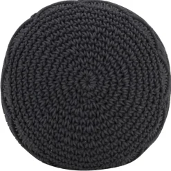 vidaXL håndlavet macramépuf 45x30 cm bomuld antracitgrå