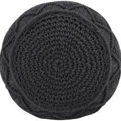 vidaXL håndlavet macramépuf 45x30 cm bomuld antracitgrå