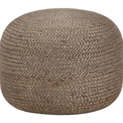 vidaXL håndlavet puf 45 x 30 cm jute lysegrå