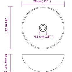 vidaXL håndvask 28 x 10 cm keramik sølvfarvet