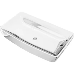 vidaXL håndvask 71 x 38 x 13,5 cm keramik sølvfarvet