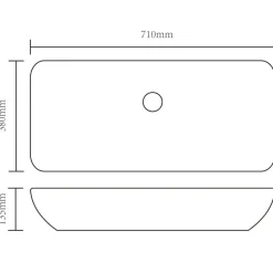 vidaXL håndvask 71 x 38 x 13,5 cm keramik sølvfarvet
