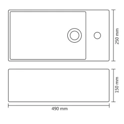 vidaXL håndvask med overløb 49 x 25 x 15 cm keramik sølvfarvet