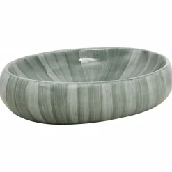 vidaXL håndvask til bordplade 59x40x15 cm oval keramik grøn