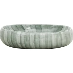 vidaXL håndvask til bordplade 59x40x15 cm oval keramik grøn