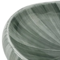 vidaXL håndvask til bordplade 59x40x15 cm oval keramik grøn