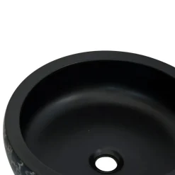 vidaXL håndvask til bordplade Φ41x14 cm rund keramik sort og blå