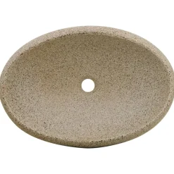 vidaXL håndvask til bordplade 59x40x15 cm oval keramik sandfarvet