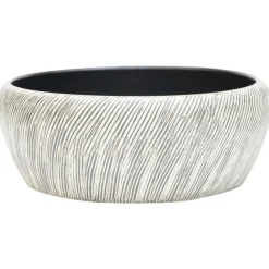 vidaXL håndvask til bordplade Φ41x14 cm rund keramik sort og grå