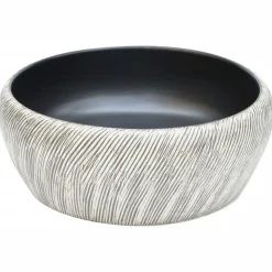 vidaXL håndvask til bordplade Φ41x14 cm rund keramik sort og grå