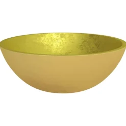 vidaXL håndvask 50x37x14 cm glas guldfarvet