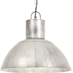 vidaXL hængelampe 25 W rund 48 cm E27 sølvfarvet