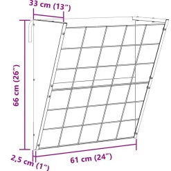 vidaXL Hængende Hø Foderhus Sølv 61 x 33 x 66 cm Galvaniseret stål