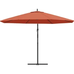 vidaXL hængeparasol 350 cm aluminiumstang terrakotta