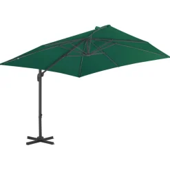 vidaXL hængeparasol 300x300 cm aluminiumsstang grøn