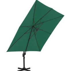 vidaXL hængeparasol 300x300 cm aluminiumsstang grøn