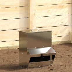 vidaXL Hønsefoder Sølv 20 x 25 x 35 cm Galvaniseret stål