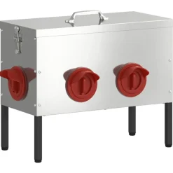 vidaXL Hønsefoder Sølv 41,5 x 20,5 x 33 cm Galvaniseret stål