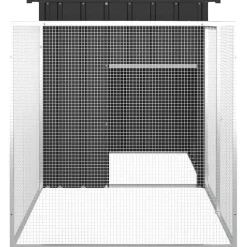 vidaXL hønsehus 200x91x100 cm galvaniseret stål antracitgrå